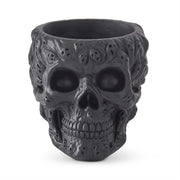 6.25 Inch Handcrafted Black Resin Ghost Face Skull Bowl