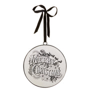 6" Vintage Merry Christmas Disc Ornament
