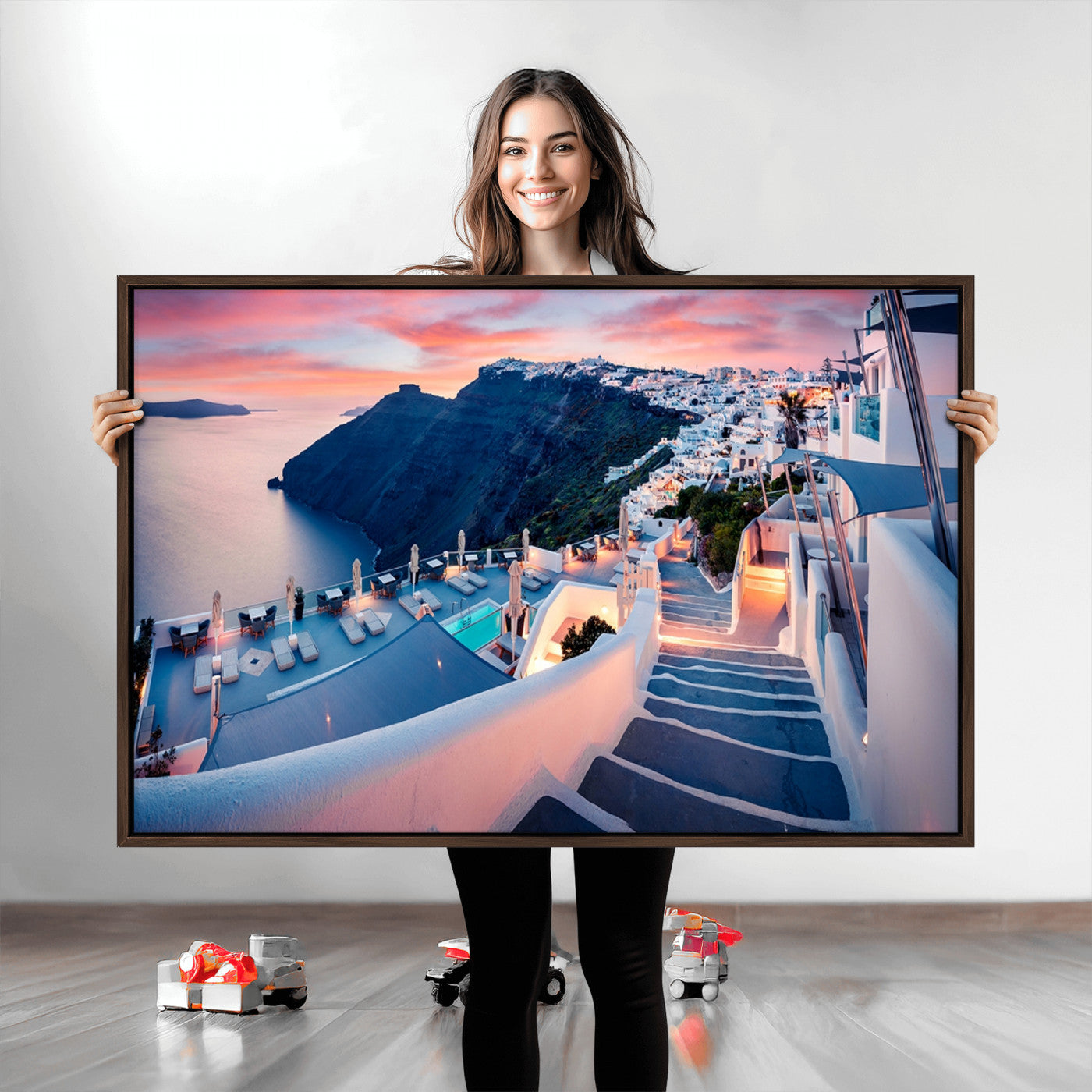 Greece Santorini Wall Art Landscape Canvas Print