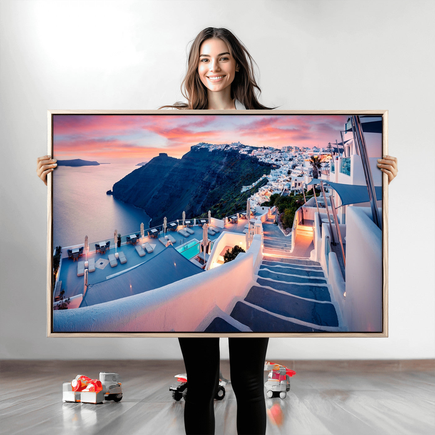 Greece Santorini Wall Art Landscape Canvas Print