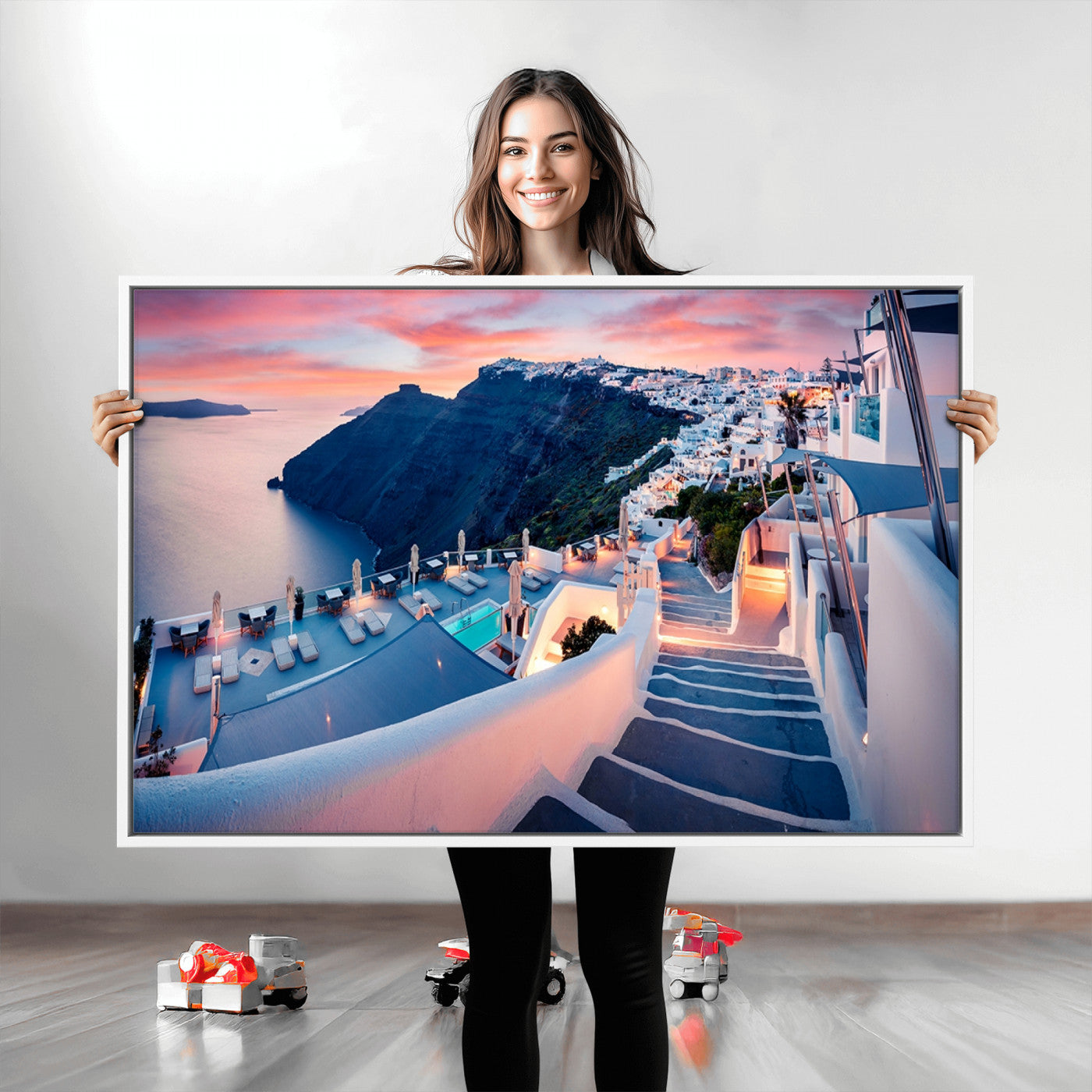 Greece Santorini Wall Art Landscape Canvas Print