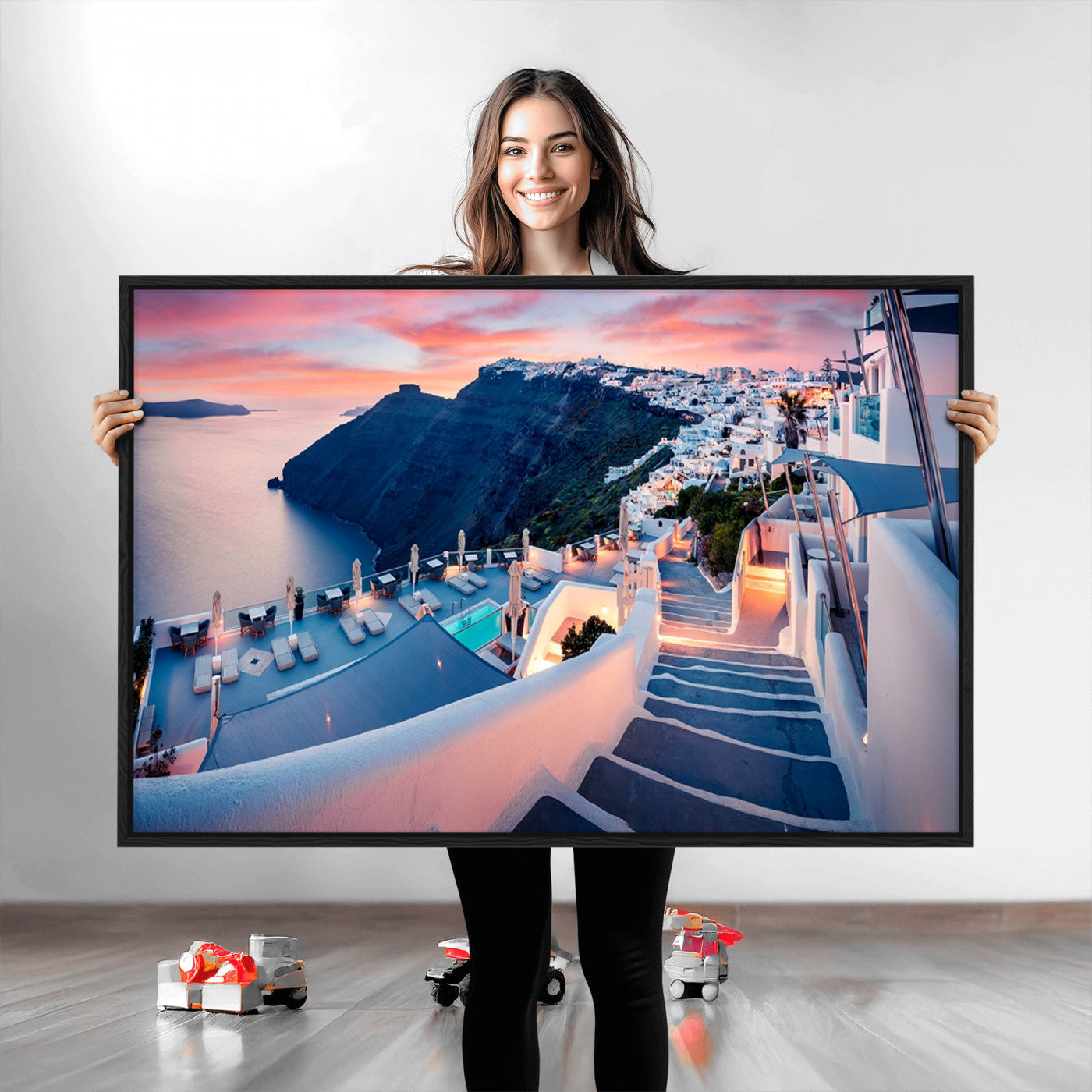 Greece Santorini Wall Art Landscape Canvas Print