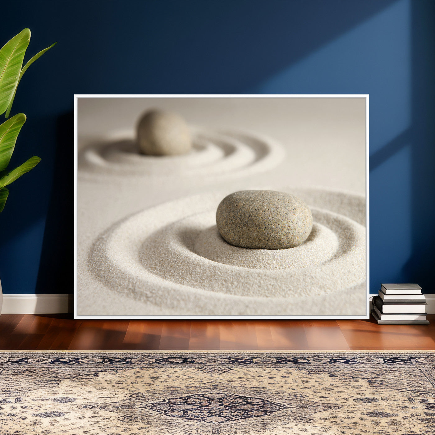 Zen Garden Stone Sand Canvas | Japanese Rock Garden Wall Art