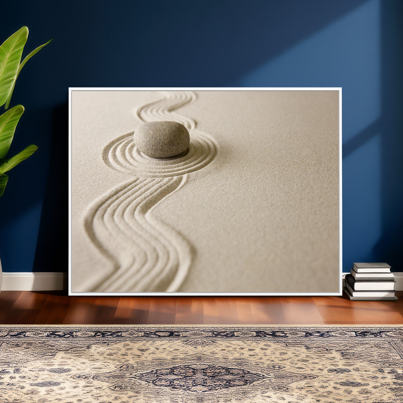 Zen Garden Stone Sand Canvas | Japanese Rock Garden Wall Art