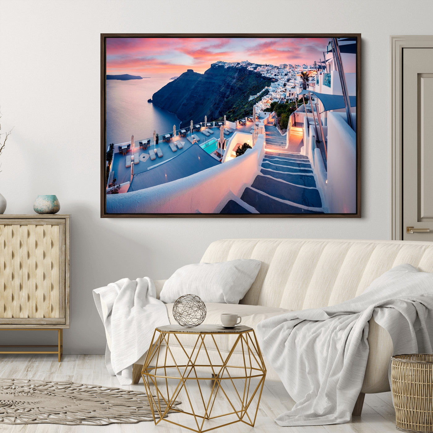 Greece Santorini Wall Art Landscape Canvas Print