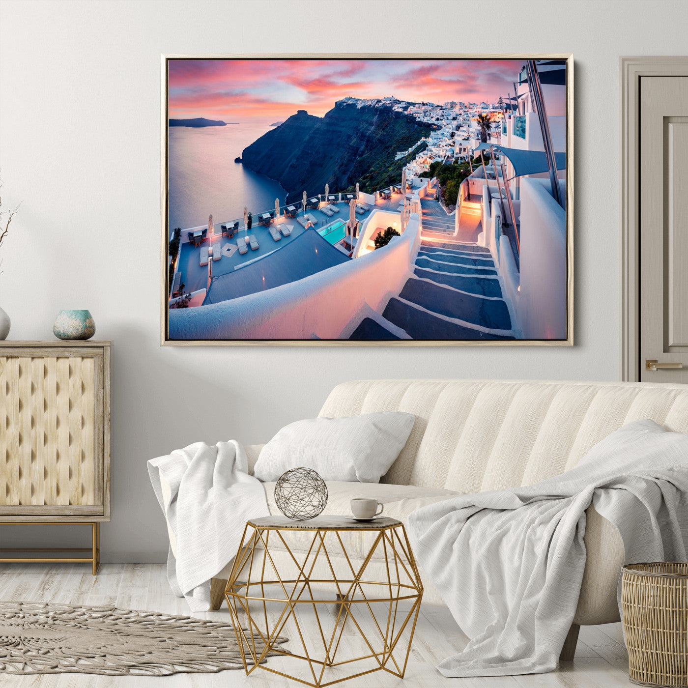 Greece Santorini Wall Art Landscape Canvas Print