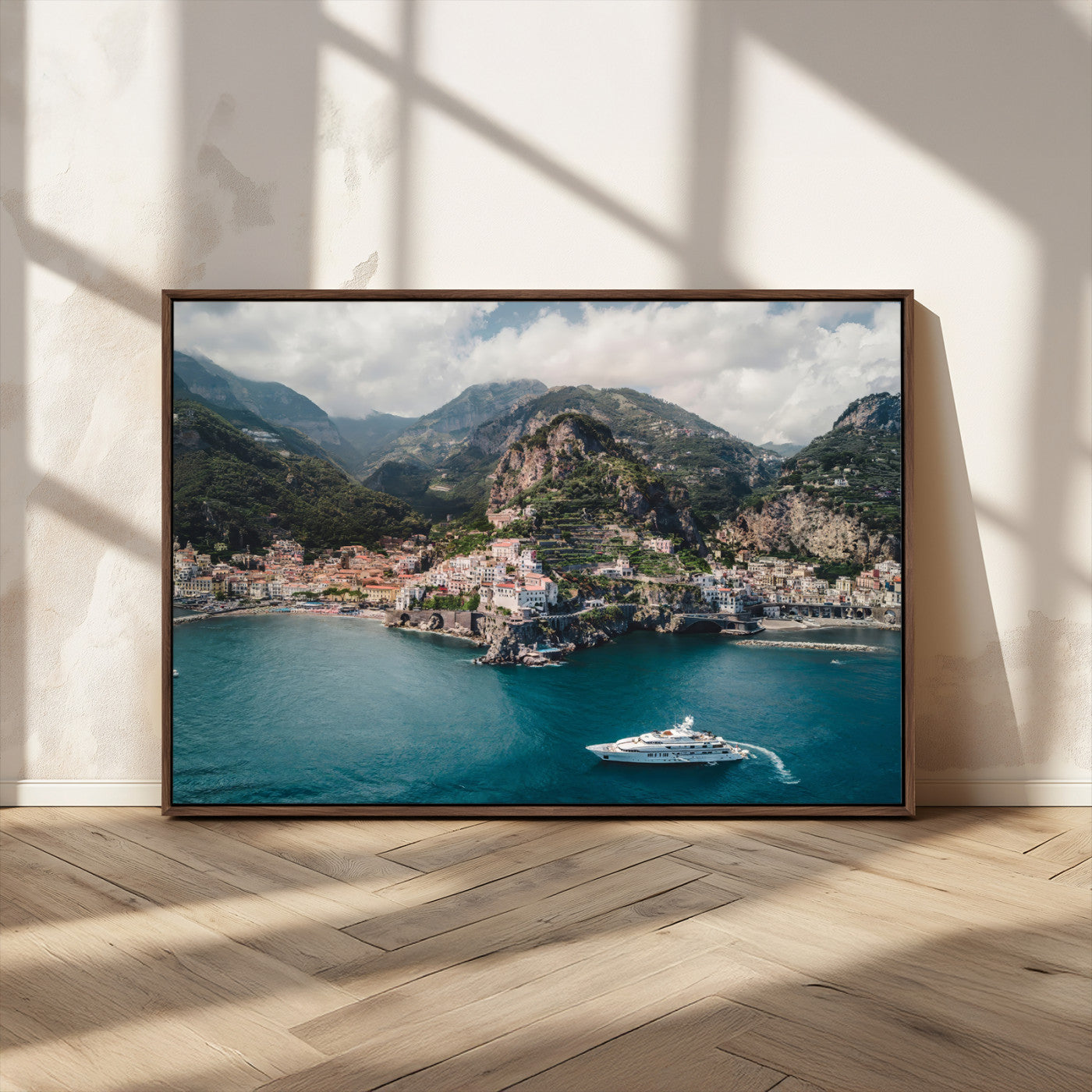 Amalfi Coast Wall Art – Framed Italian Seaside Canvas