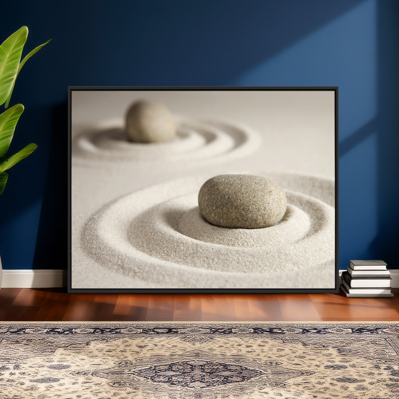 Zen Garden Stone Sand Canvas | Japanese Rock Garden Wall Art