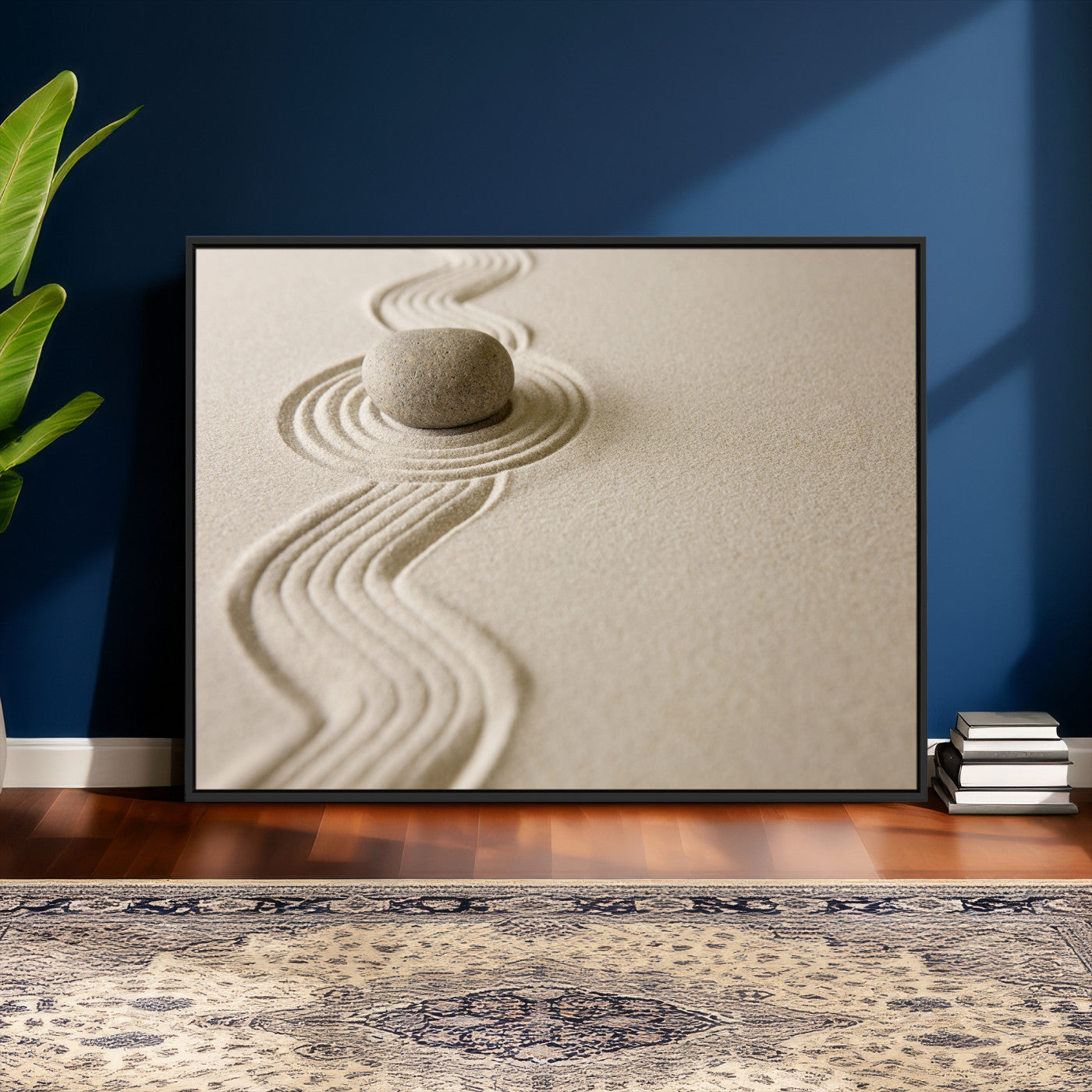 Zen Garden Stone Sand Canvas | Japanese Rock Garden Wall Art