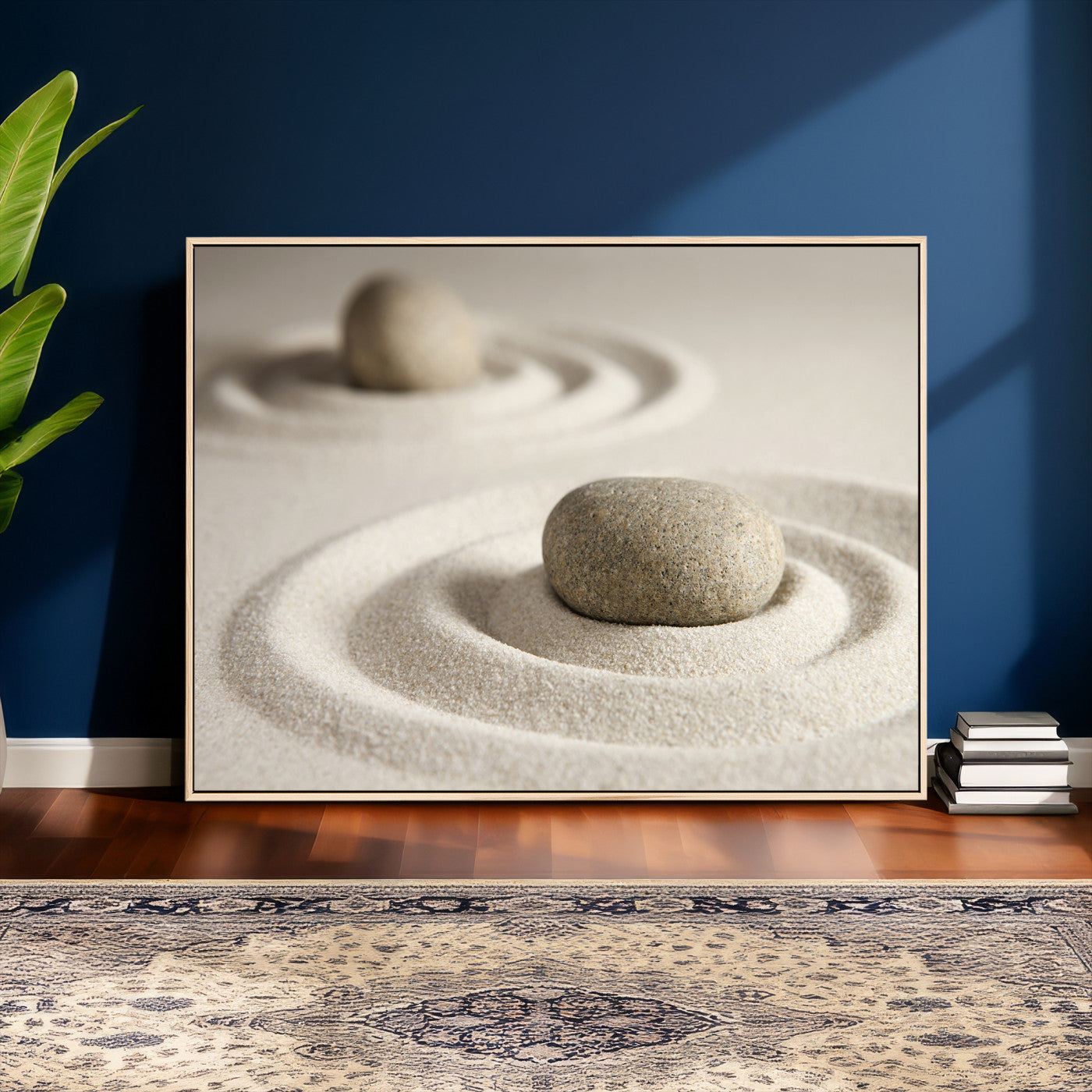Zen Garden Stone Sand Canvas | Japanese Rock Garden Wall Art