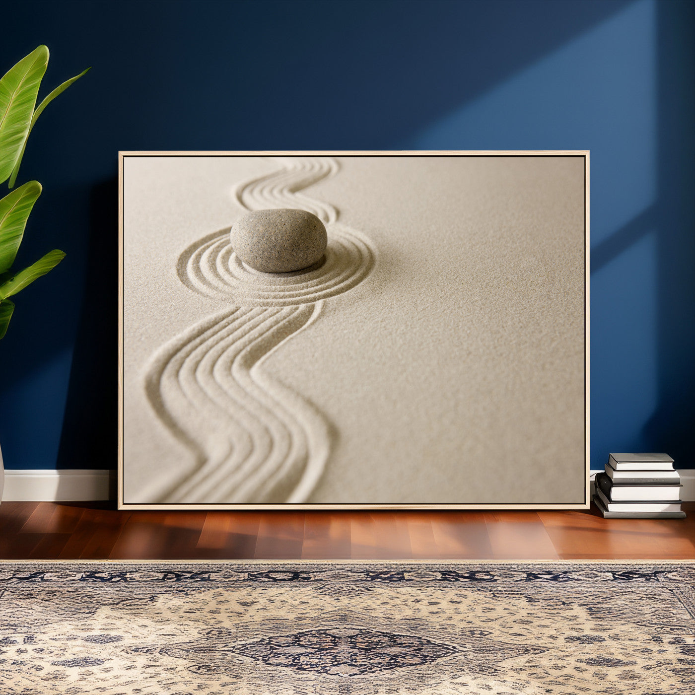 Zen Garden Stone Sand Canvas | Japanese Rock Garden Wall Art