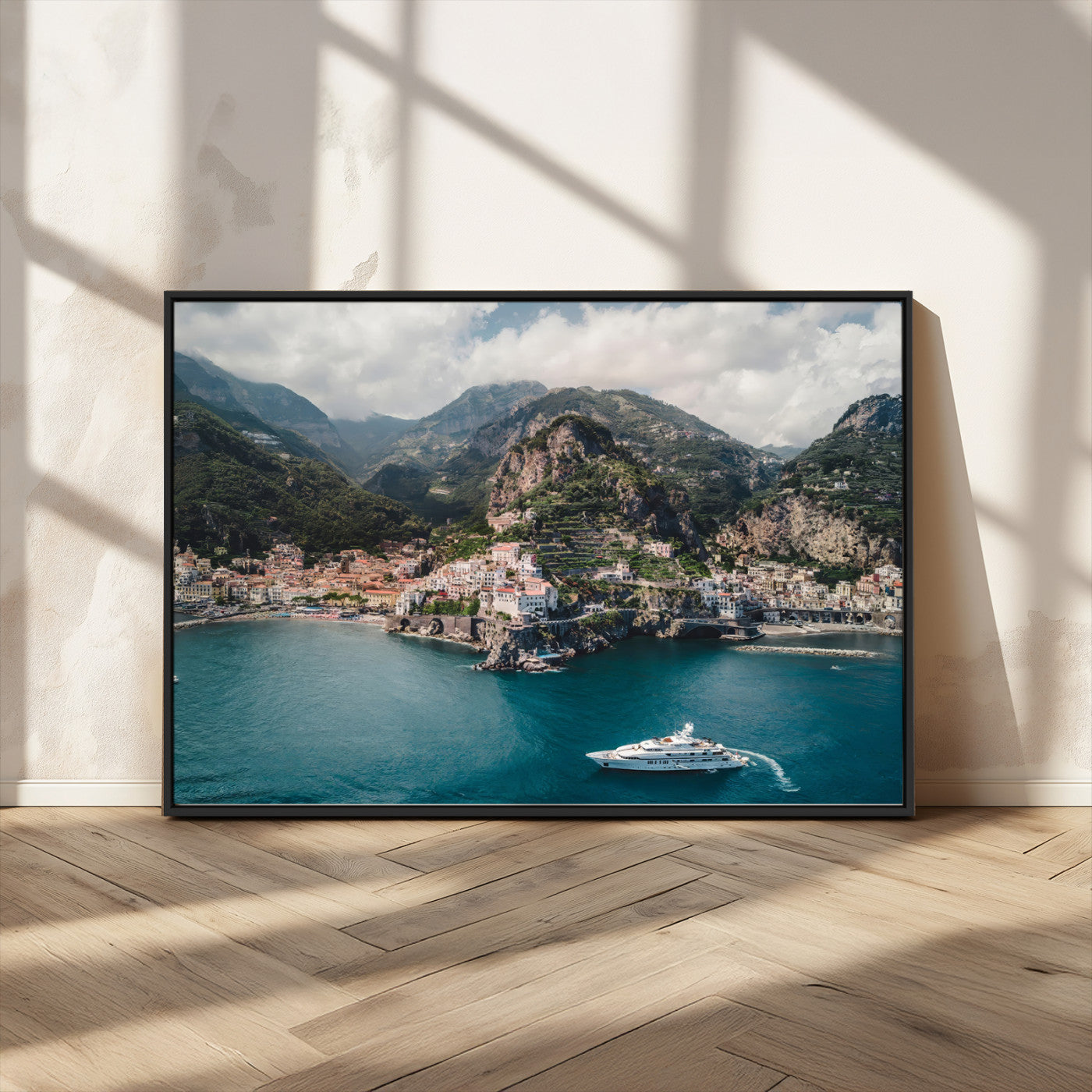 Amalfi Coast Wall Art – Framed Italian Seaside Canvas