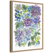 Sylvie Watercolor Purple Hydrafloral Framed Canvas by Patricia Shaw