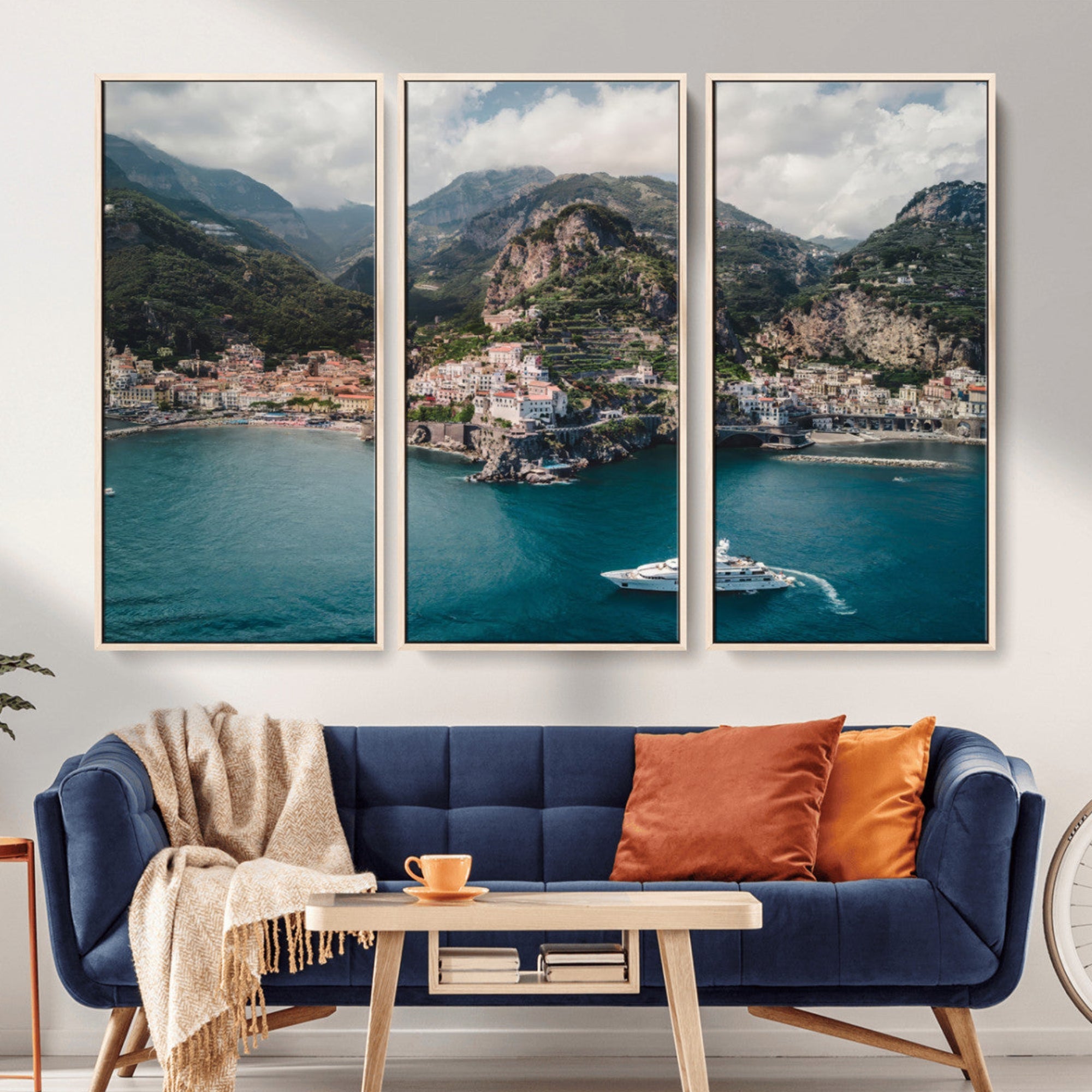 Amalfi Coast Wall Art – Framed Italian Seaside Canvas