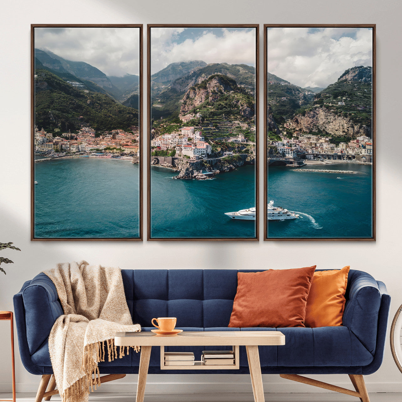 Amalfi Coast Wall Art – Framed Italian Seaside Canvas