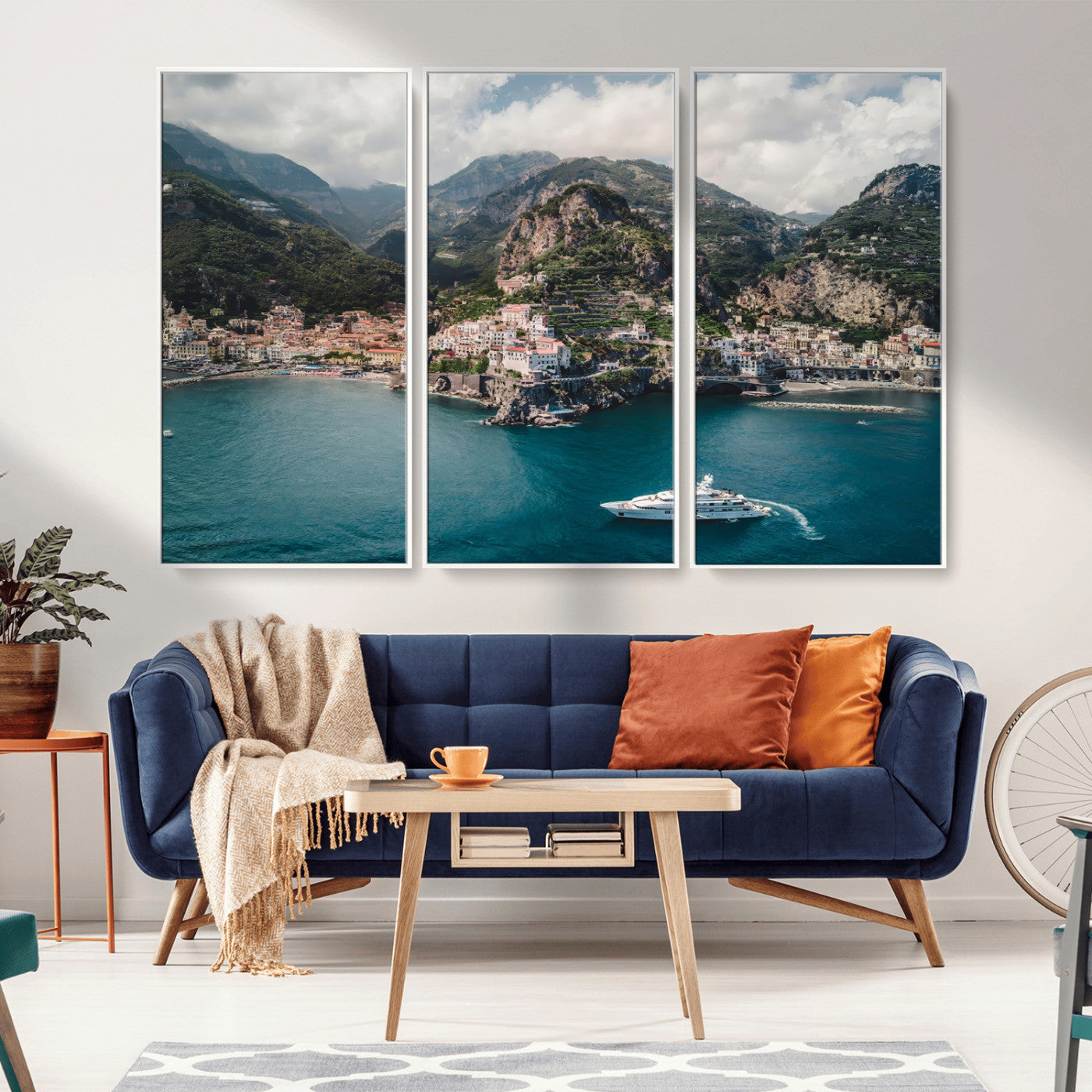 Amalfi Coast Wall Art – Framed Italian Seaside Canvas