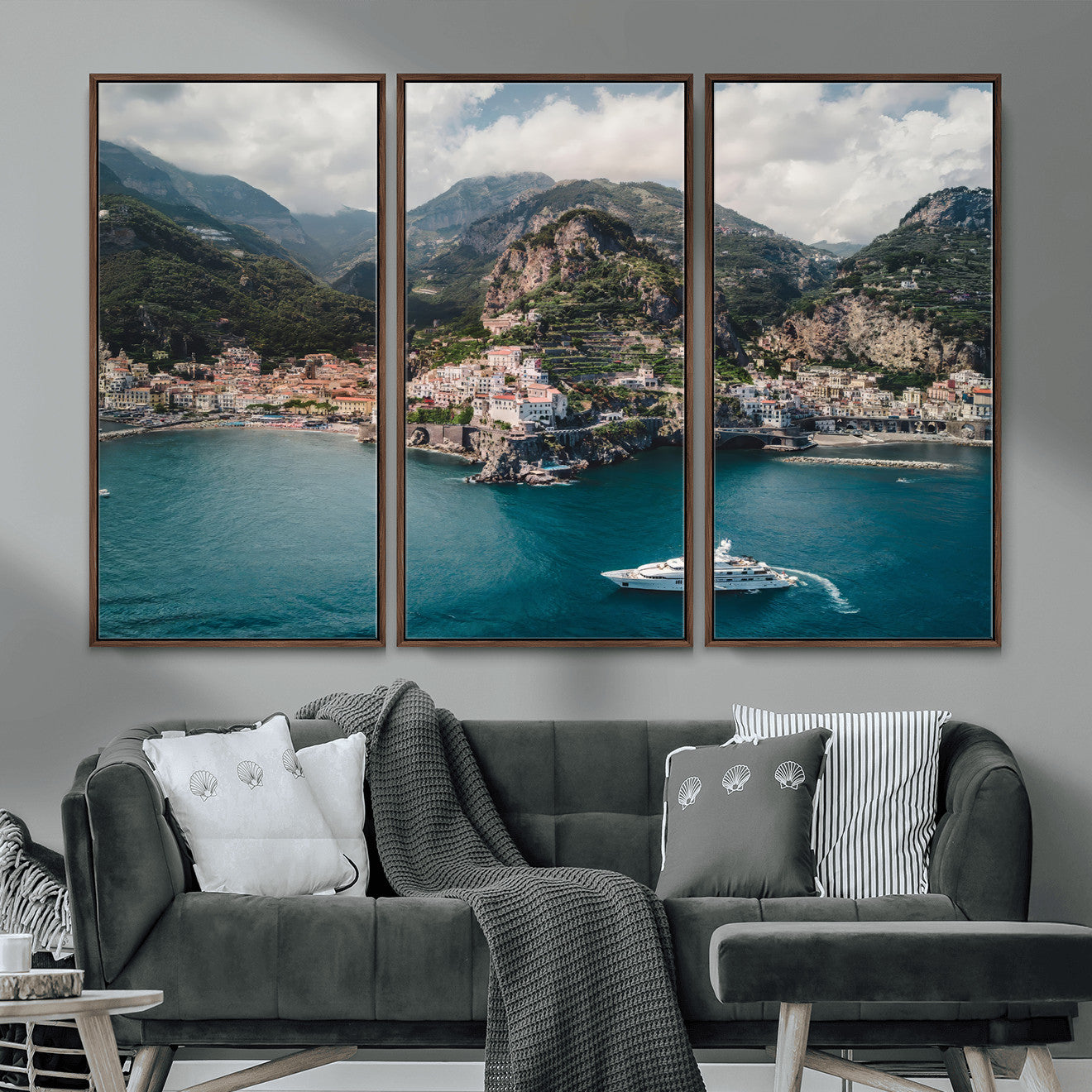 Amalfi Coast Wall Art – Framed Italian Seaside Canvas