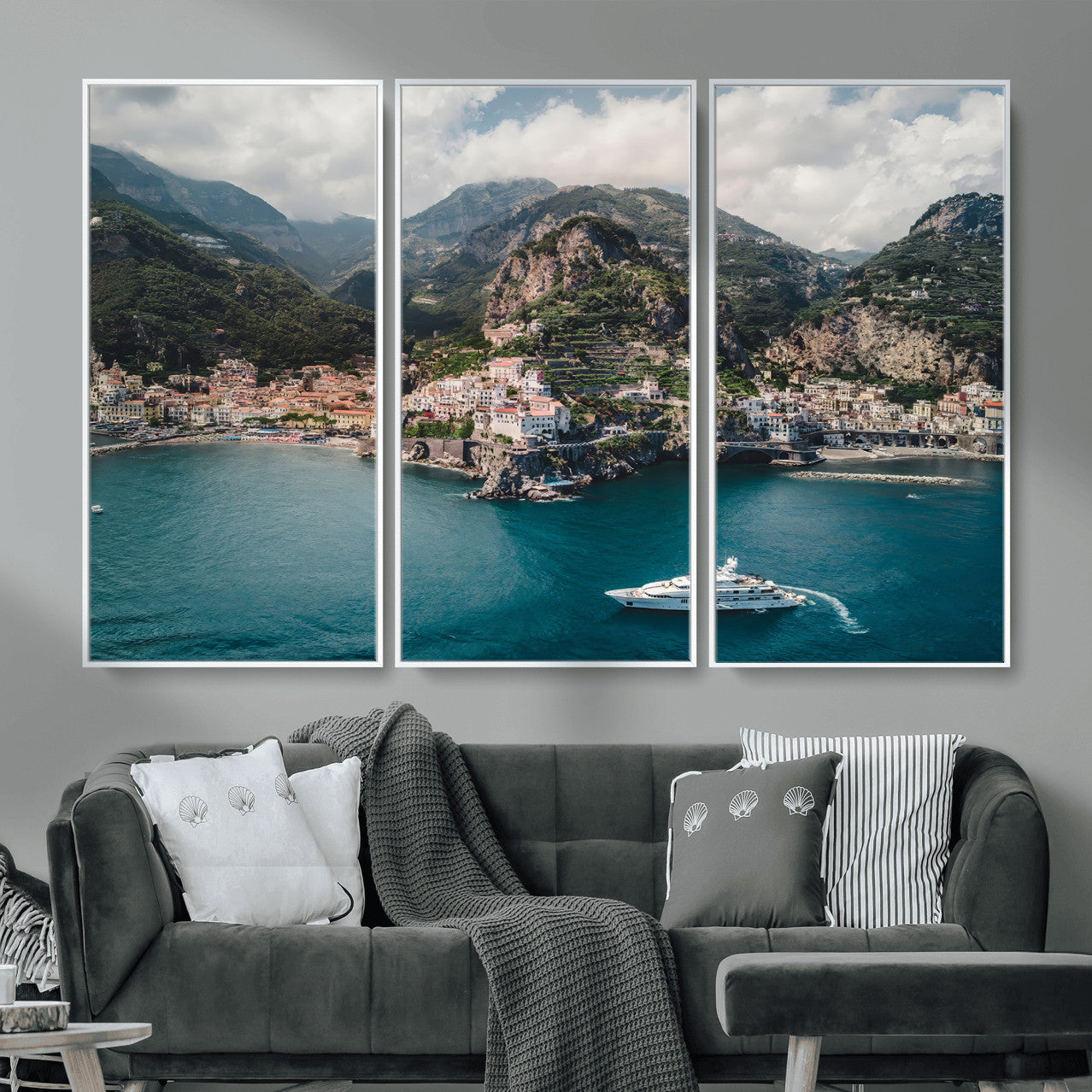 Amalfi Coast Wall Art – Framed Italian Seaside Canvas