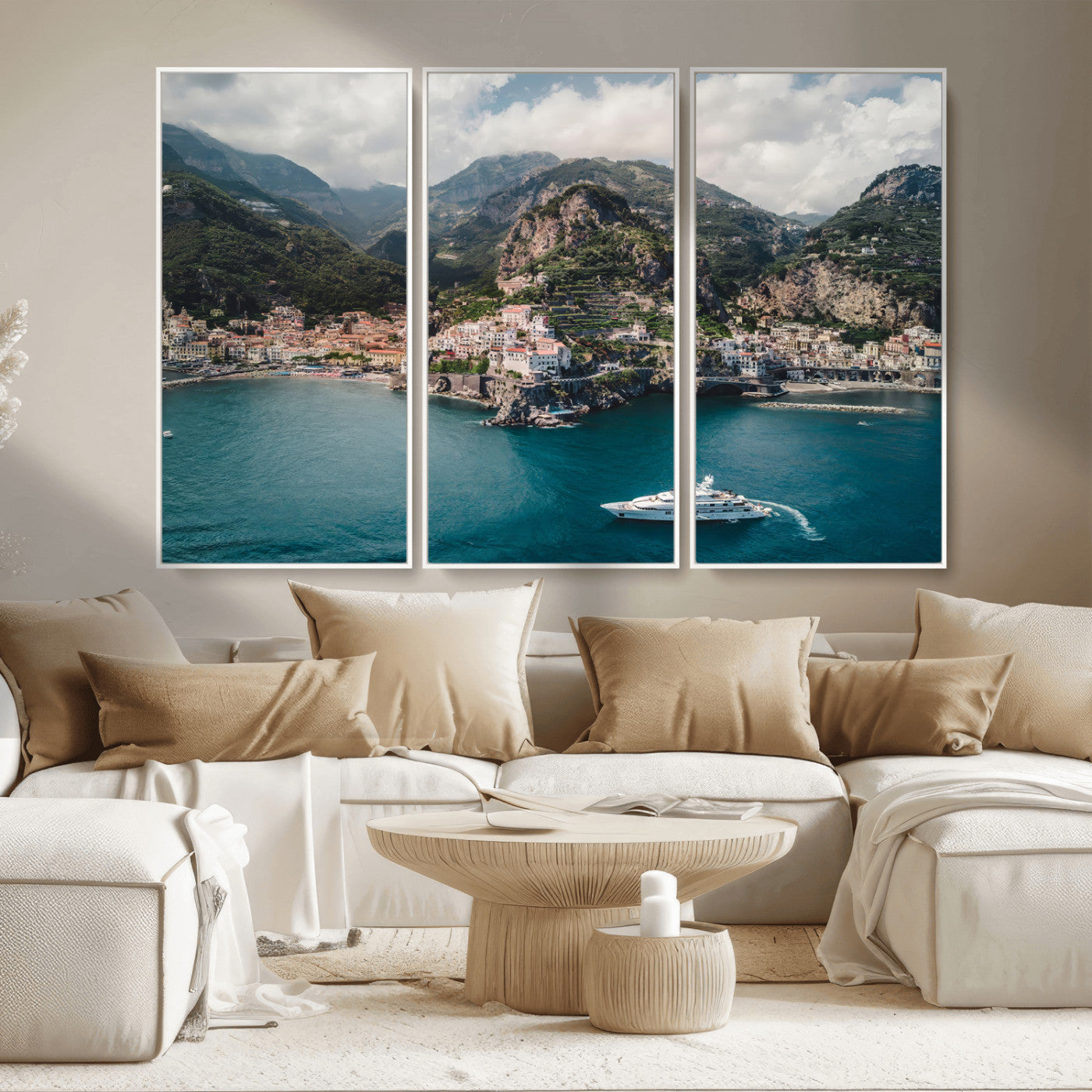 Amalfi Coast Wall Art – Framed Italian Seaside Canvas