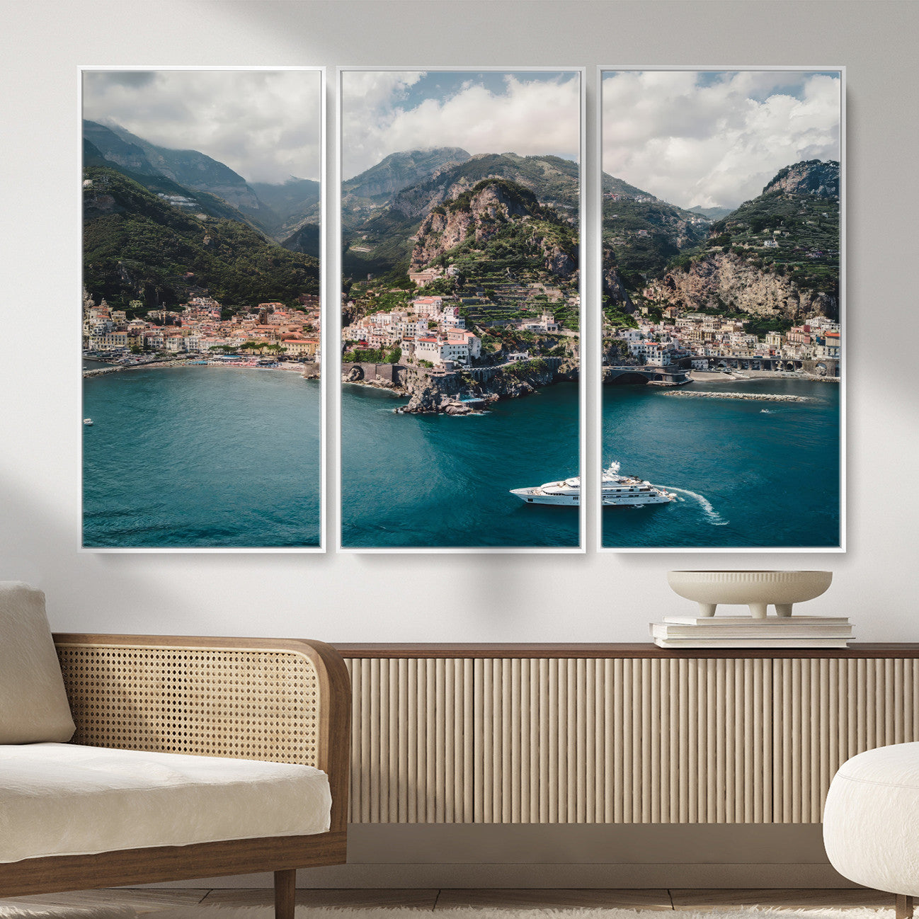Amalfi Coast Wall Art – Framed Italian Seaside Canvas