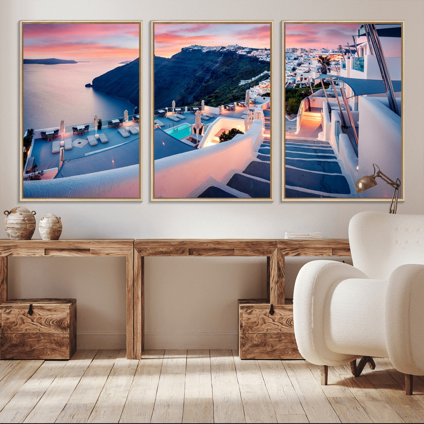 Greece Santorini Wall Art Landscape Canvas Print