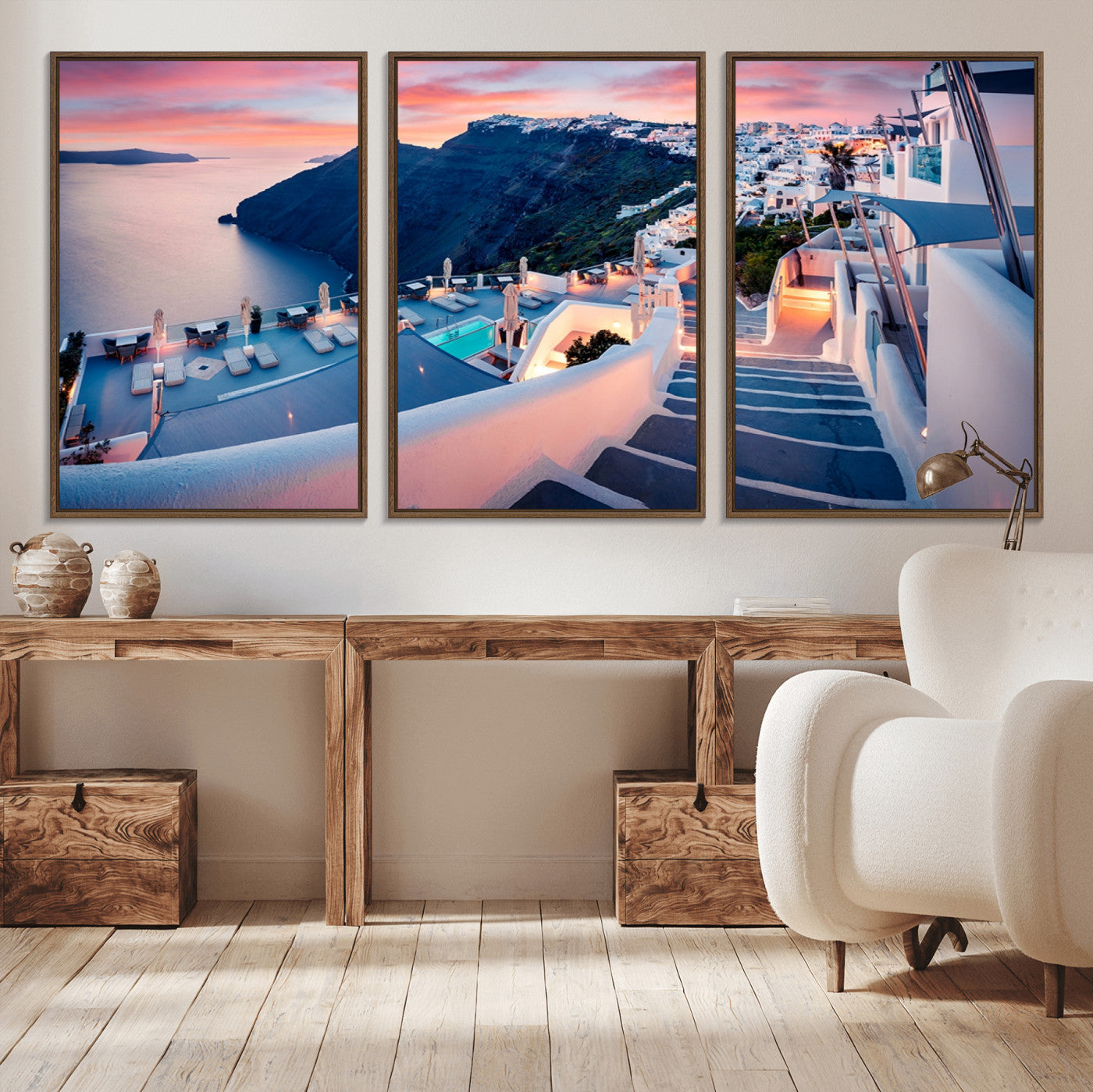 Greece Santorini Wall Art Landscape Canvas Print