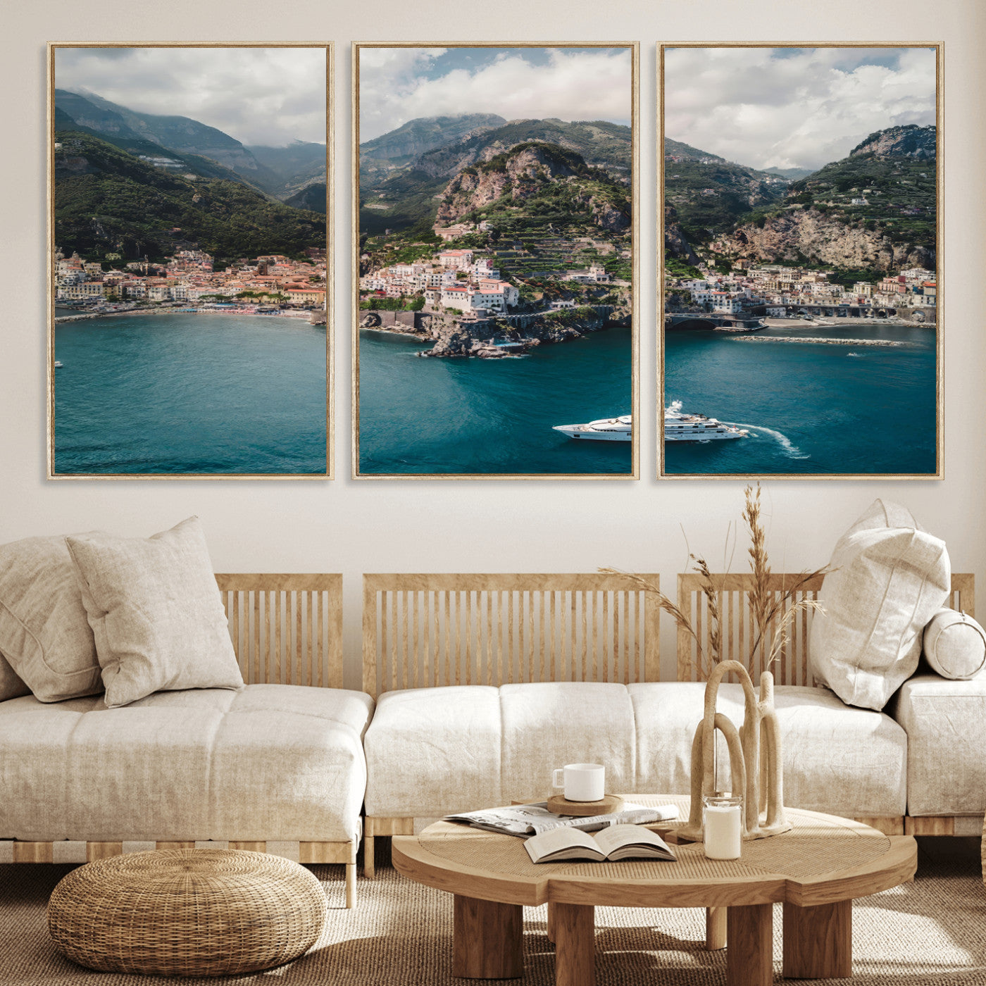 Amalfi Coast Wall Art – Framed Italian Seaside Canvas