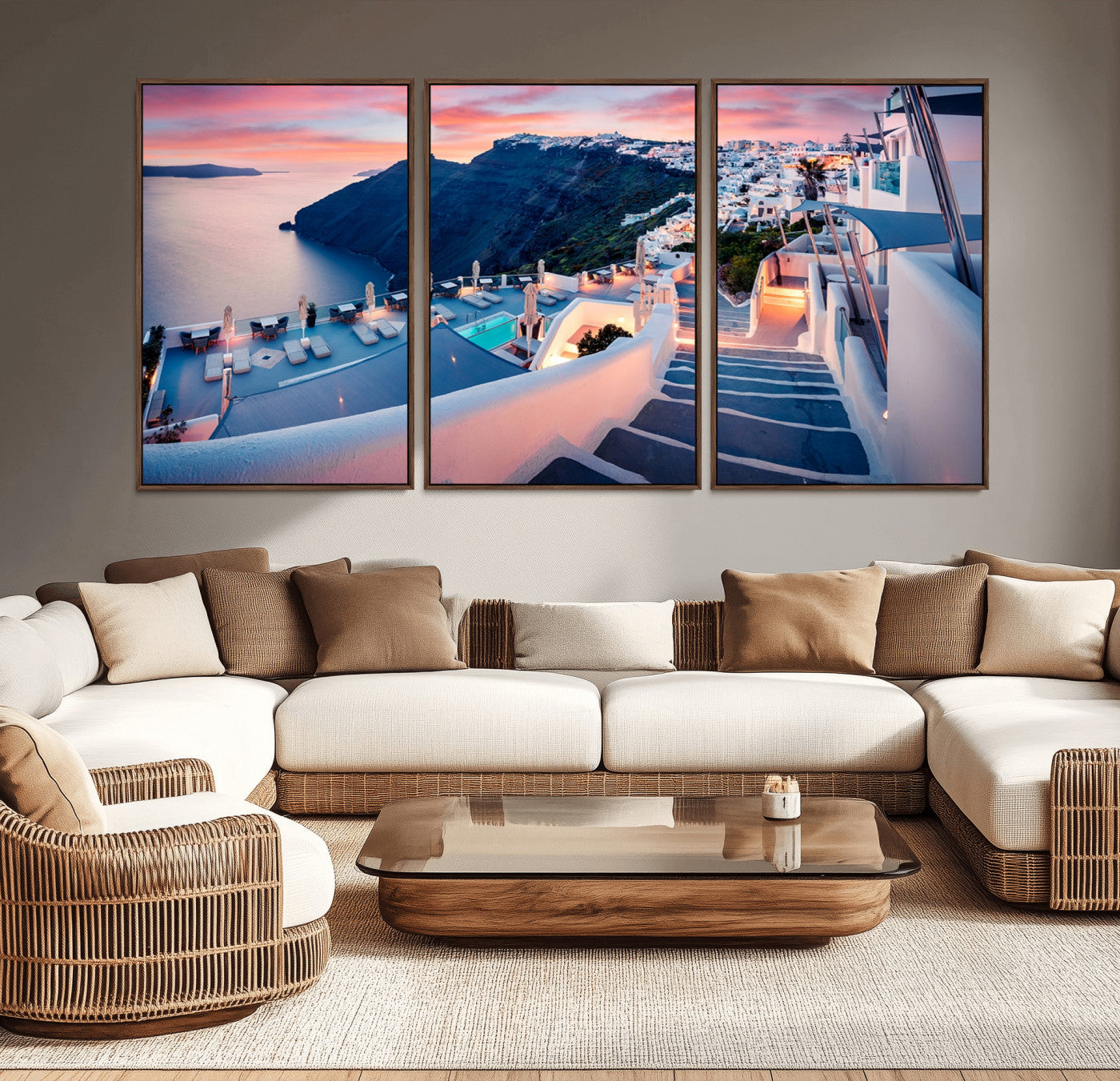 Greece Santorini Wall Art Landscape Canvas Print