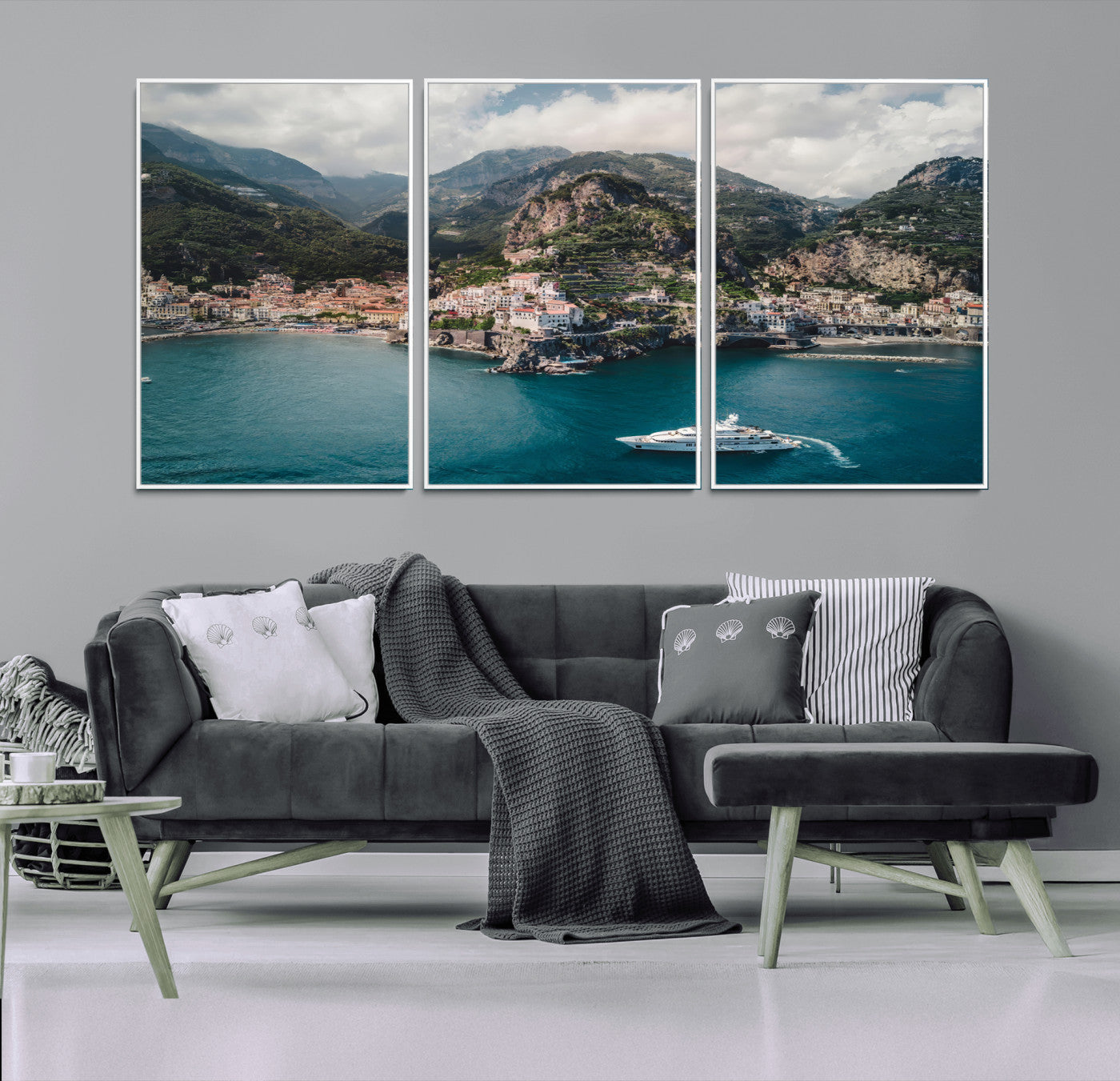 Amalfi Coast Wall Art – Framed Italian Seaside Canvas
