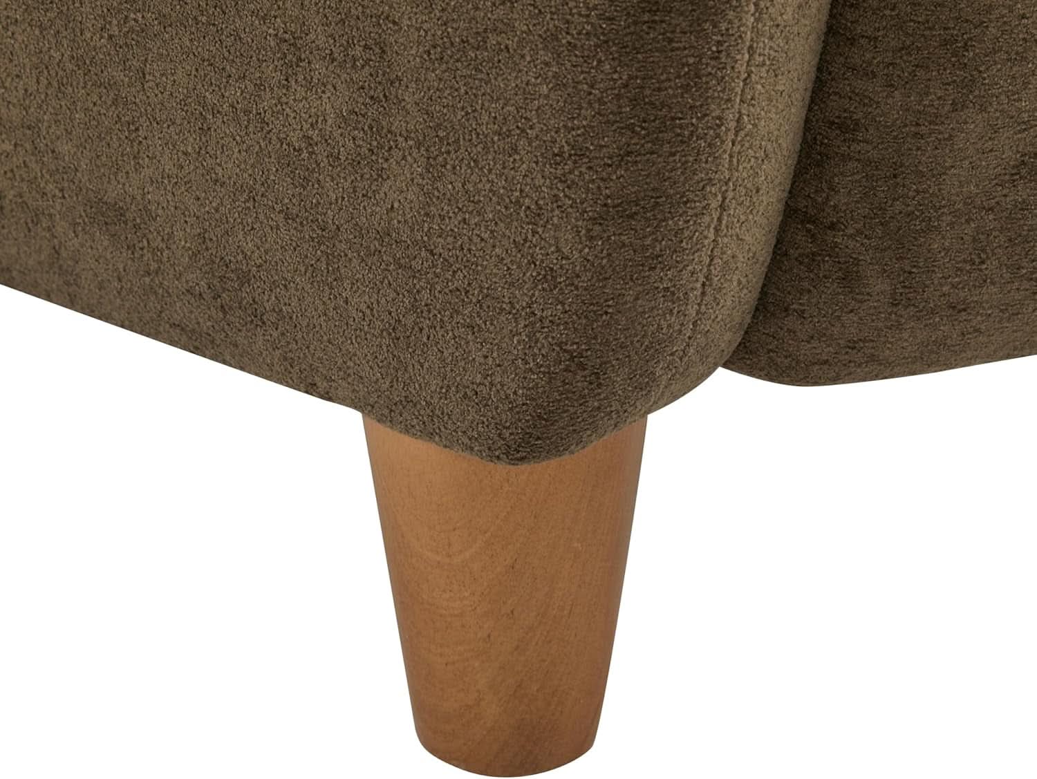 Brown Velvet Wingback Chair With Contoured Backrest