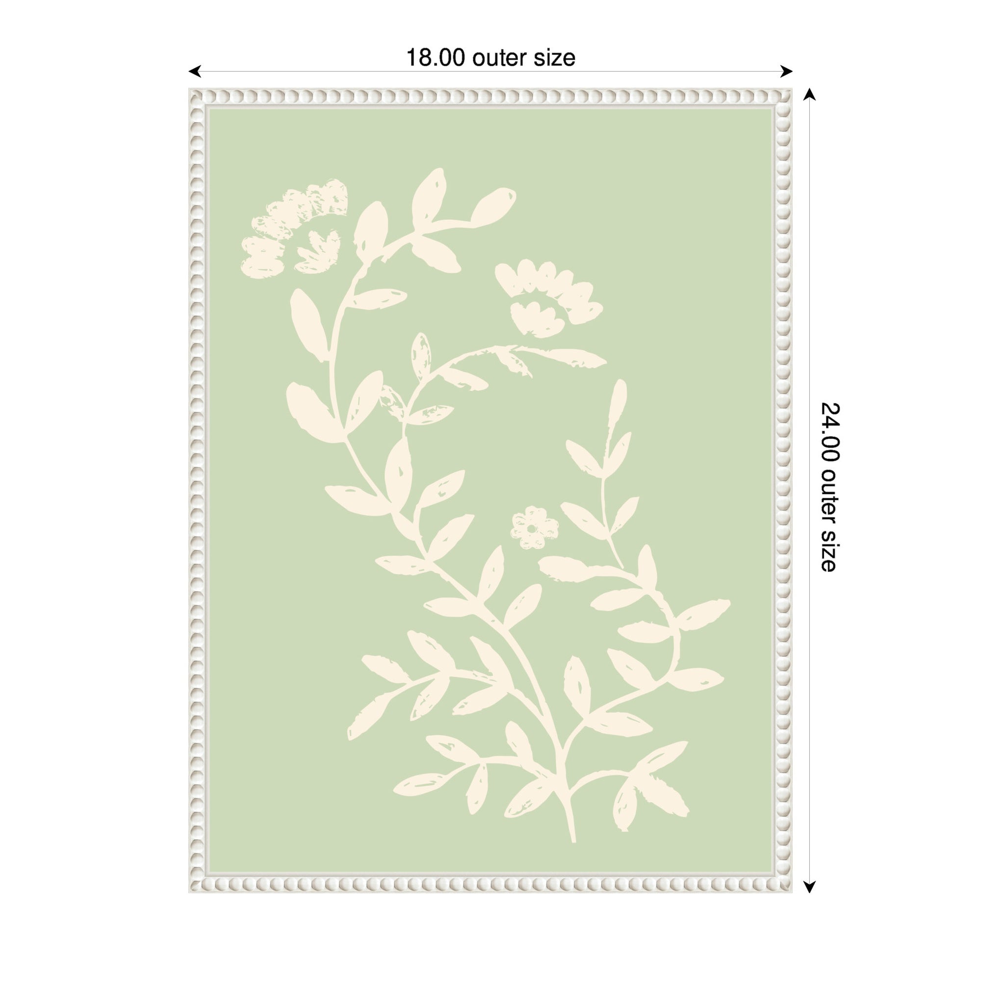 Country Chintz Botanical Pale Green by Vicky Yorke Framed Canvas Wall Art Print