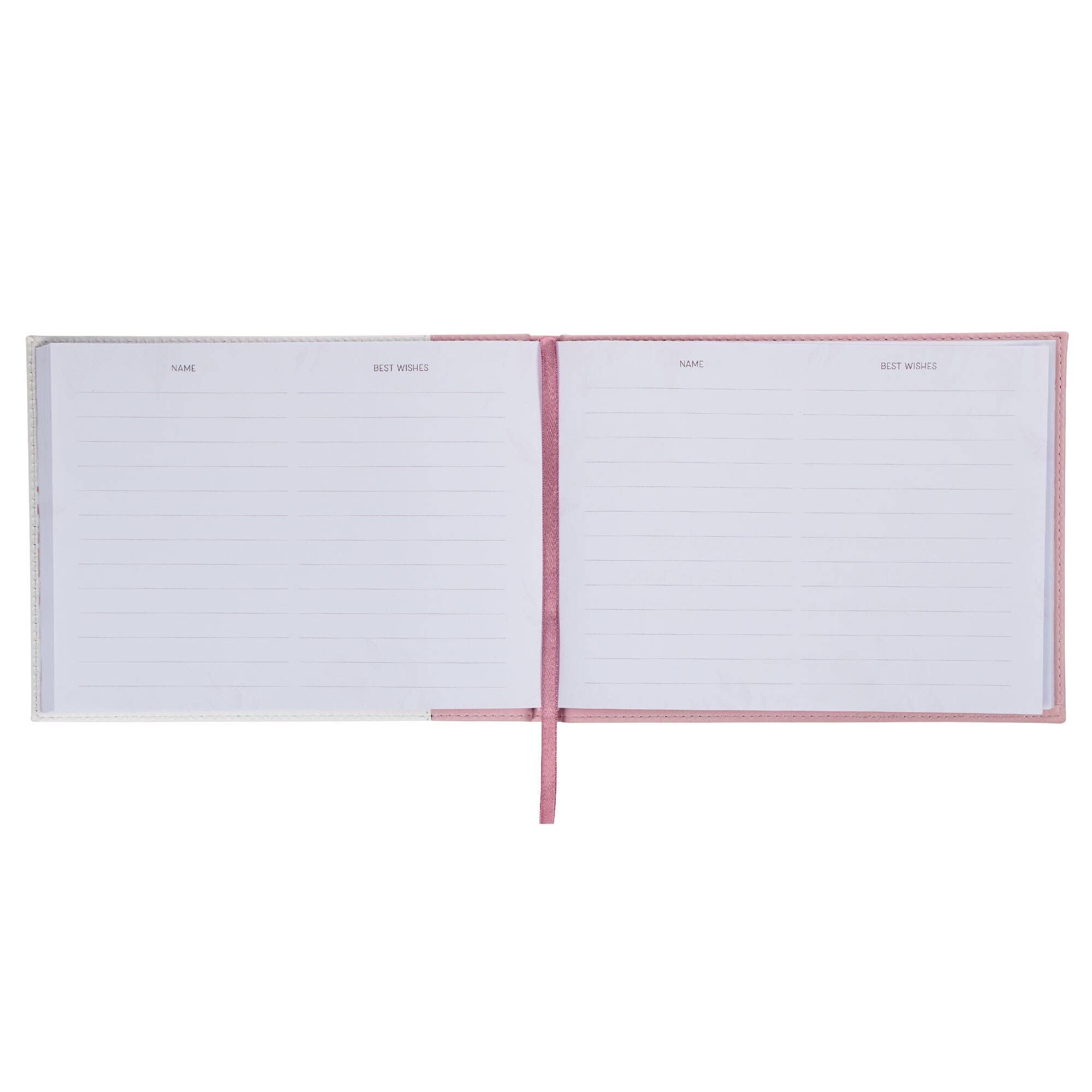 Guest Book Pink/White Floral Mr. & Mrs.