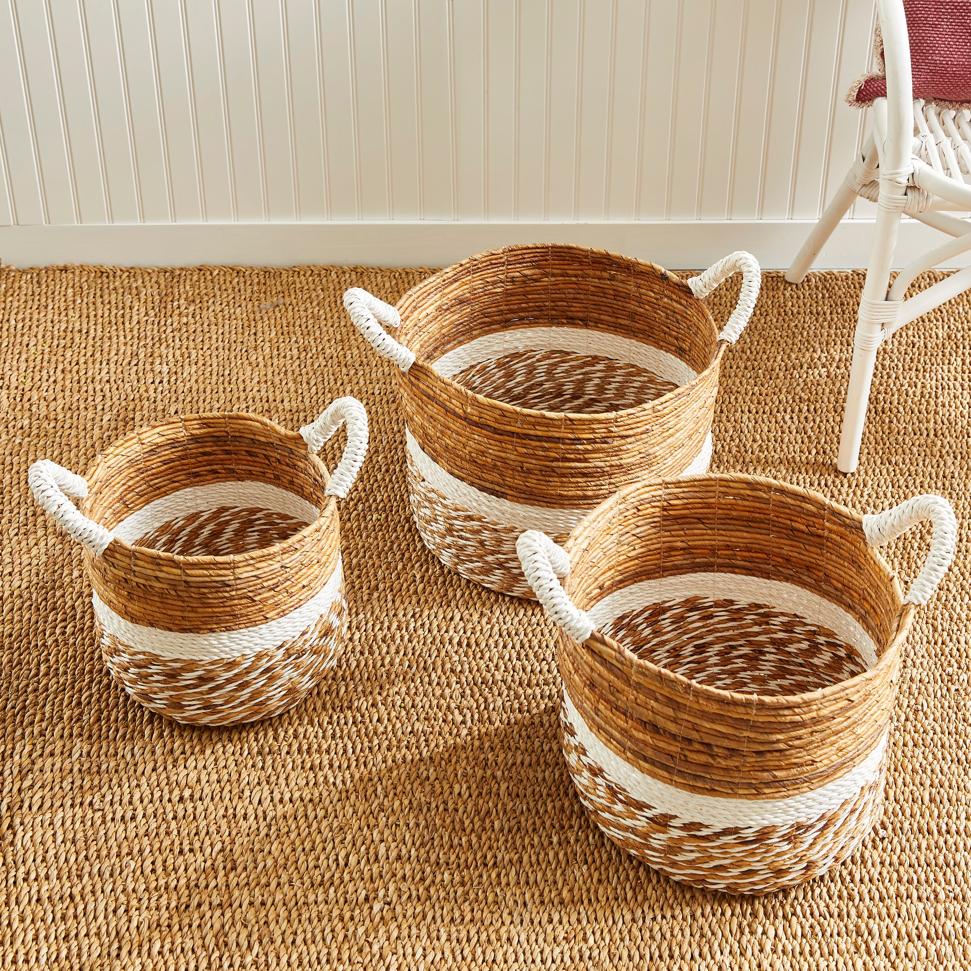 KEY LARGO ROUND BASKETS, SET OF 3