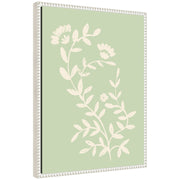 Country Chintz Botanical Pale Green by Vicky Yorke Framed Canvas Wall Art Print
