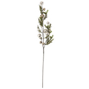 Snowy Pine Branch w/Silver Bells - 35 Inch