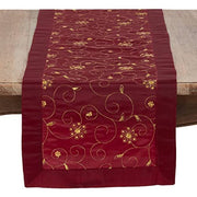 Fennco Styles Elegant Sequined & Embroidered Christmas Table Runner