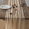 Beige Gauze Rustic Cheesecloth Table Runner 120 Inch 10 FT