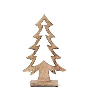 Wood Pine Trees On Base - 3 Sizes