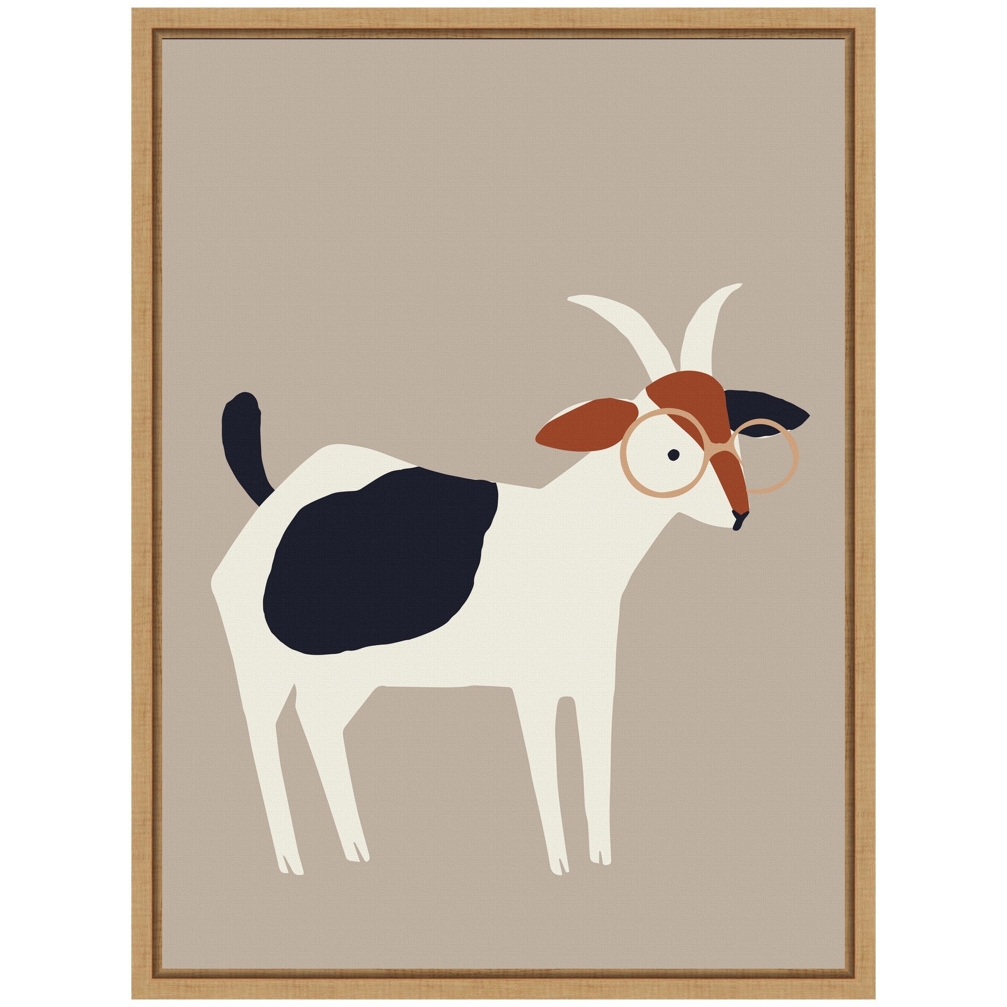 Sylvie Farm Goat Framed Canvas by Hannah Beisang