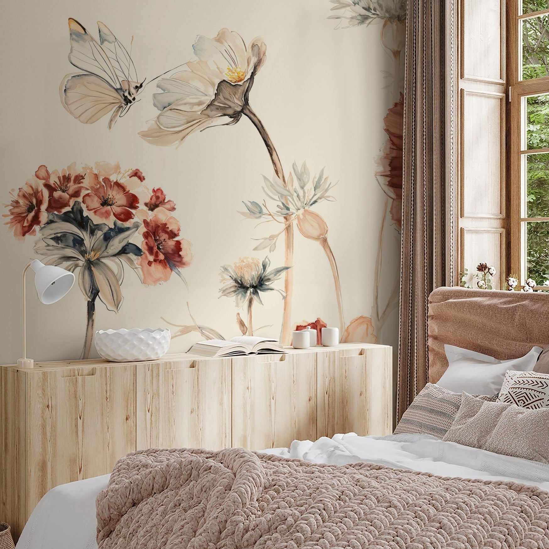 Wildflower Dreams Wallpaper (Cream)