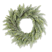 32 Inch Powdered Real Touch Cedar Wreath