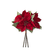 Red Poinsettia Bundle (3 Stems) - 16 Inch