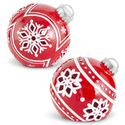 Red & White Resin LED Ornament w/ Timer - 2 Styles