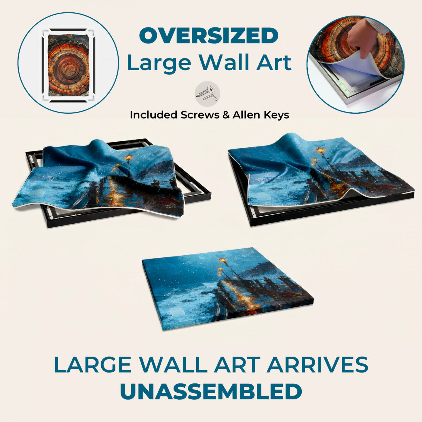 Mediterranean Coastal Cliffside Town Wall Art – Vibrant