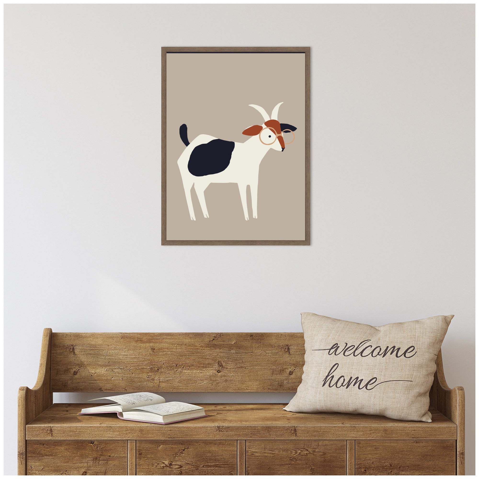 Sylvie Farm Goat Framed Canvas by Hannah Beisang