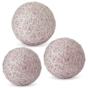 Glittered White and Red Twine Ball - 3 Sizes