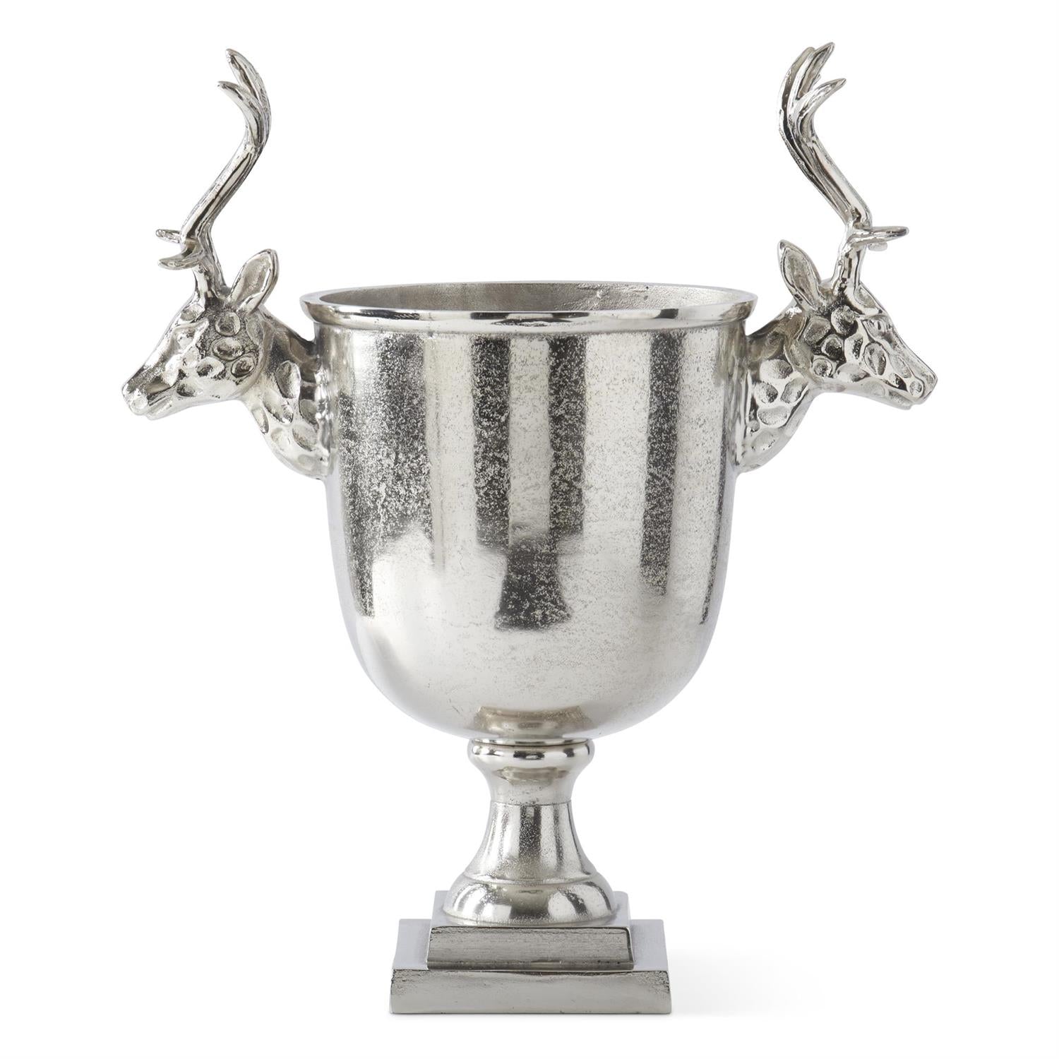 22 Inch Silver Metal Deer Bust Handle Wine Chiller
