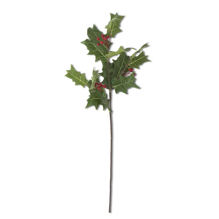 Holly w/Red Berry Stem  - 30 Inch