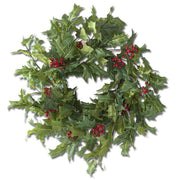 Holly w/Red Berry Wreath  - 30 Inch