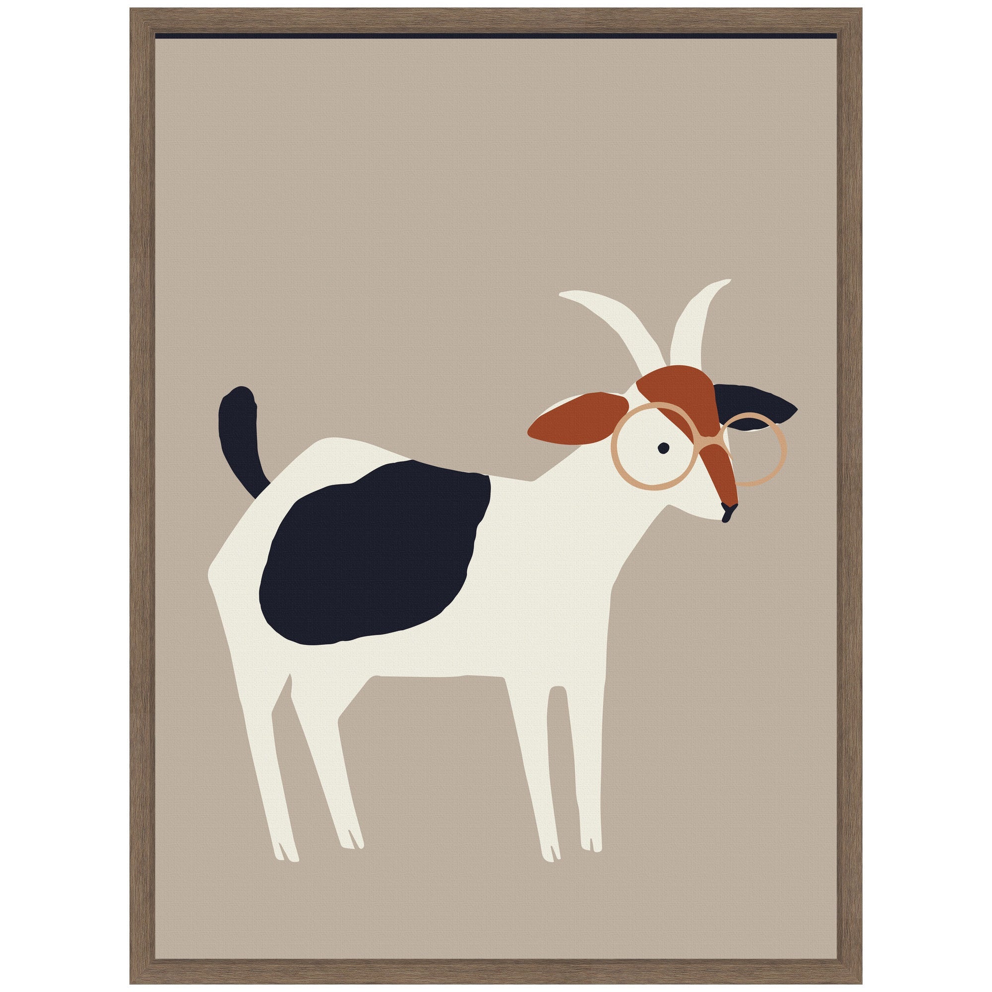 Sylvie Farm Goat Framed Canvas by Hannah Beisang